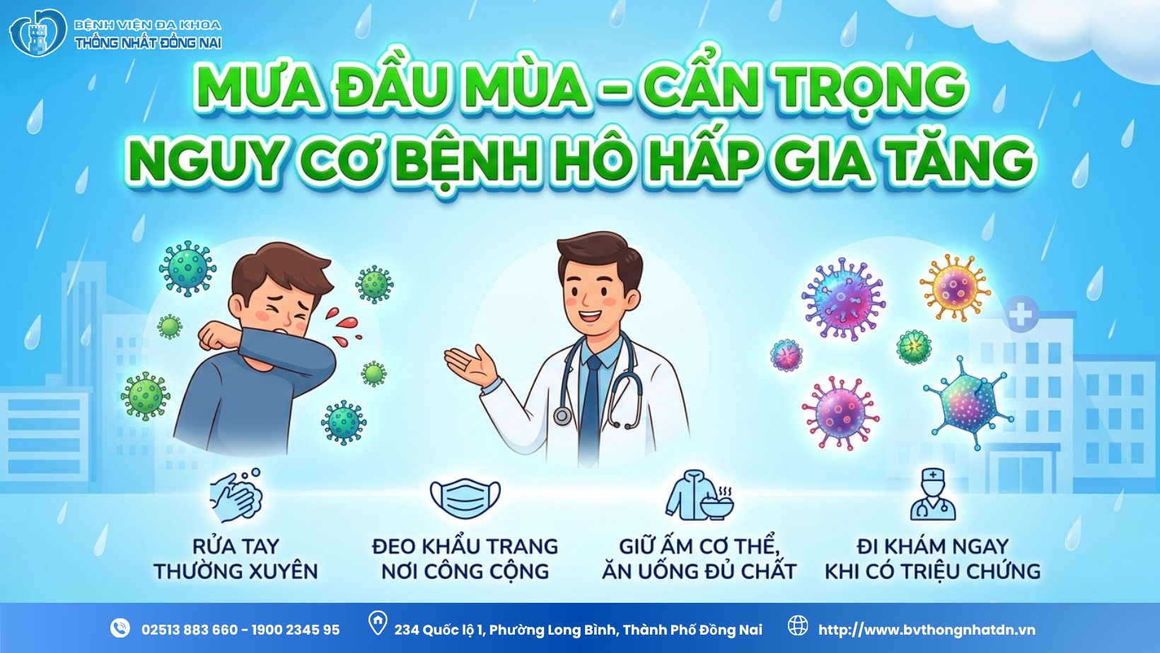 MƯA ĐẦU MÙA – CẨN TRỌNG NGUY CƠ BỆNH HÔ HẤP GIA TĂNG